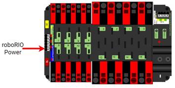 Figure showing roboRIO power source on PDP. 