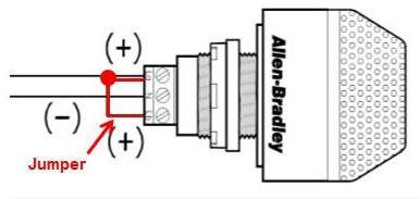 Figure showing jumper wire location on signal light. 